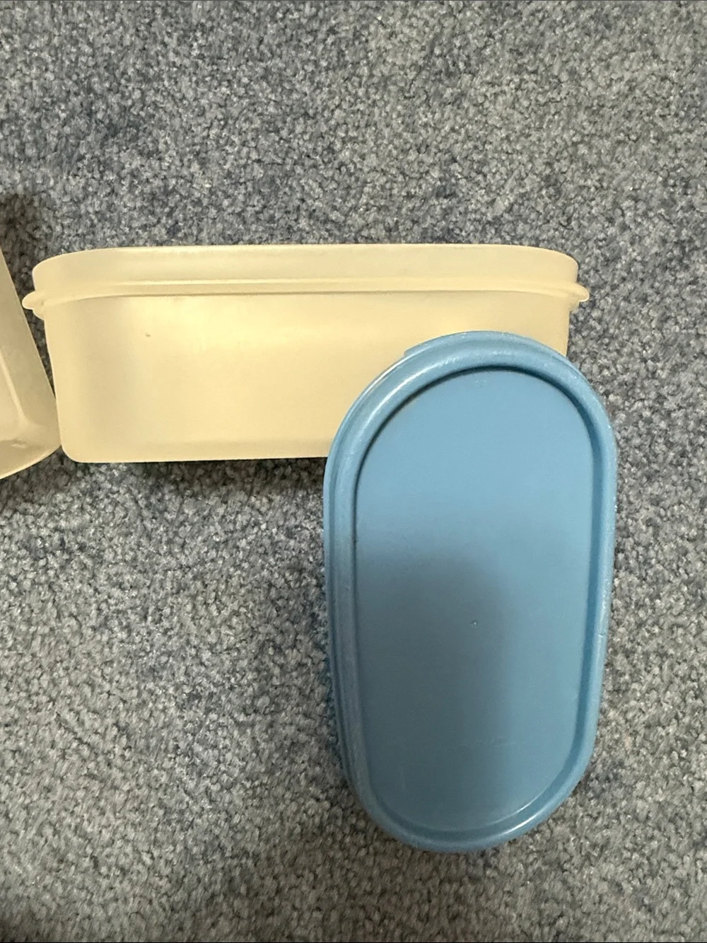 Set of Food Storage Containers with Light Blue Lids